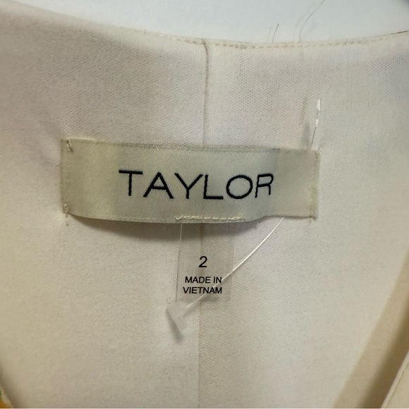 TAYLOR Yellow & White Floral Tiered Smocked Waist Tie Sleeve Midi Dress S Small - Picture 8 of 13